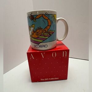 Vintage SCORPIO Coffee Mug Scorpion Picnic Cup 1990s Zodiac Astrology Funny